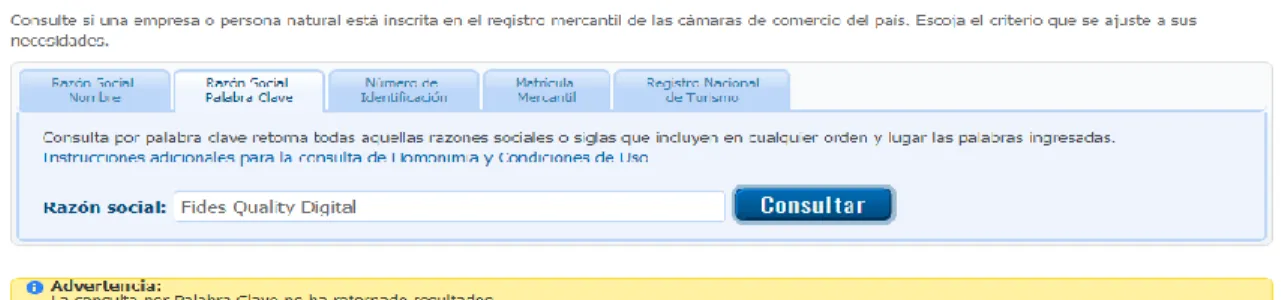 Figura 07: Registro mercantil de cámara de comercio del país.Tomado de https://www.rues.org.co/ 