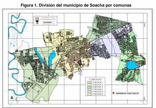 Figura 1. División del municipio de Soacha por comunas 