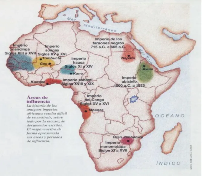 Figura 2. Noción de África y sus imperios legendarios. 