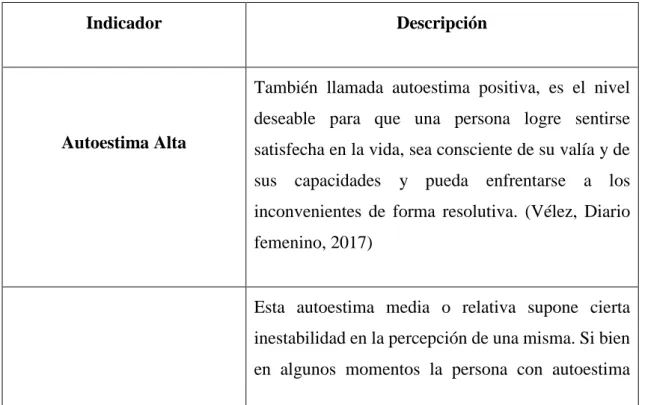 Figura 1: Tipos de autoestima. 