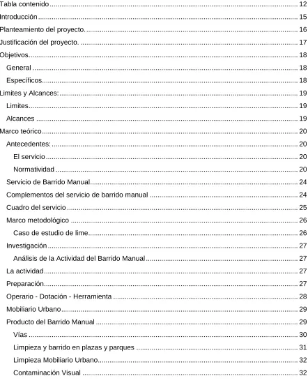 Tabla contenido ................................................................................................................................
