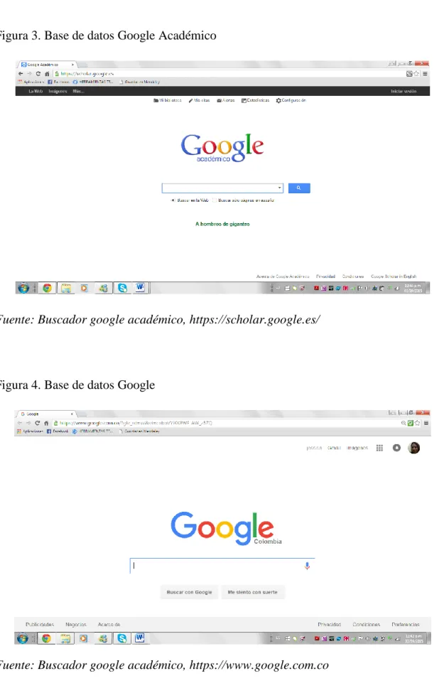 Figura 4. Base de datos Google  