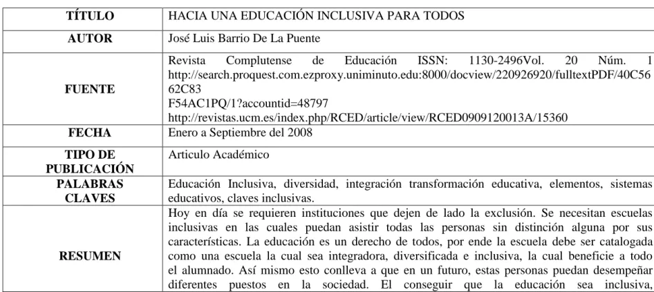 Tabla 19. RAE Proquest 