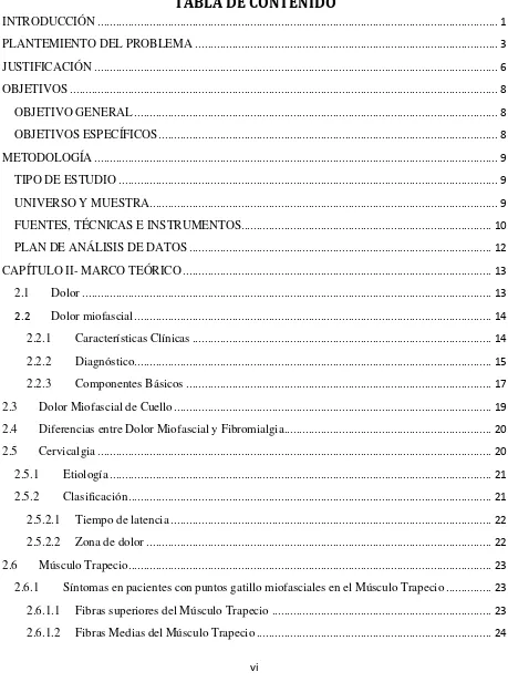 TABLA DE CONTENIDO 