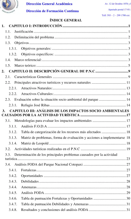 Tabla de categorización de los recursos más afectados ........................... 18 