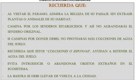 TABLA N° 9: CARTEL PARA SENDEROS 
