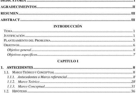 TABLA DE CONTENIDOS 