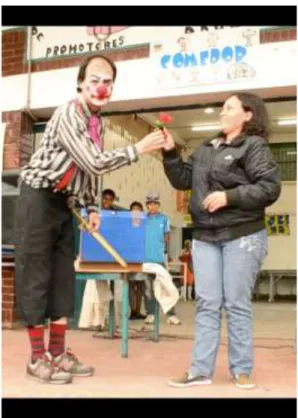 Figura 5: foto, de la obra de teatro clown: Un día de viernes en el colegio. 2013 