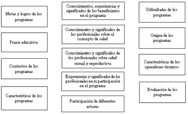 Figura 1. Categorías descriptivas resultantes de la codificación abierta