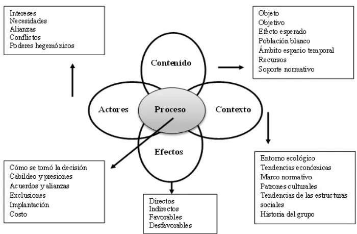 Figura 1. Elementos involucrados en el análisis de una política pública