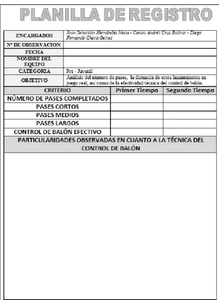 Figura 1. Planillas de registro 