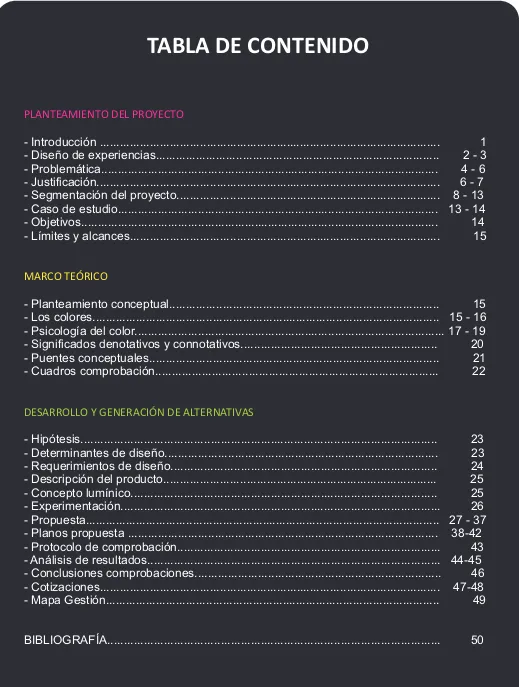 TABLA DE CONTENIDO