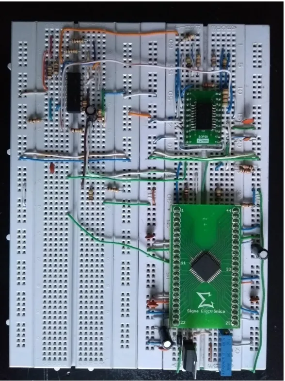 Figura 17. Implementación en protoboard del diagrama general. Fuente: Autor. 