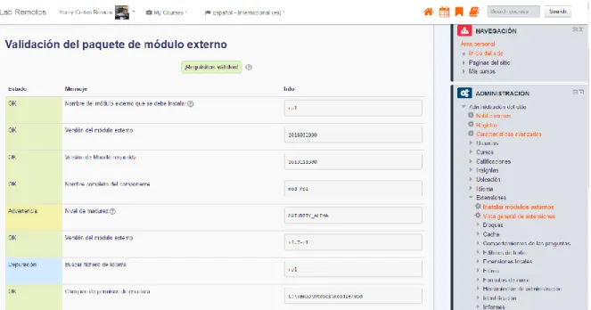 Figura  12. Validación de requisitos plugin RPL. 