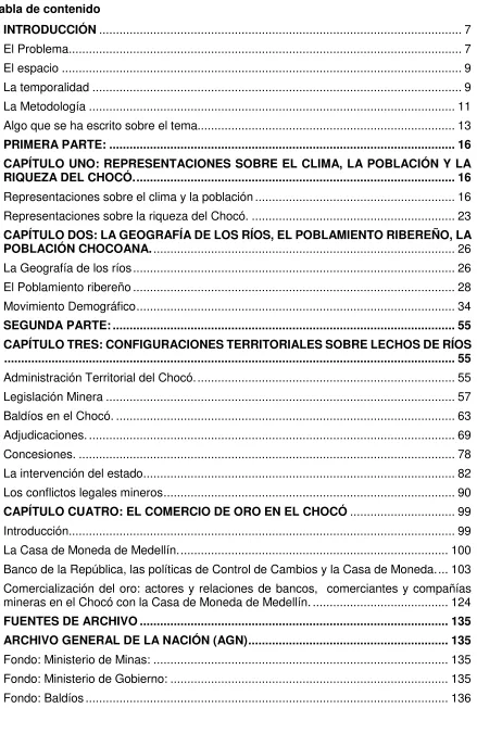 Tabla de contenido 