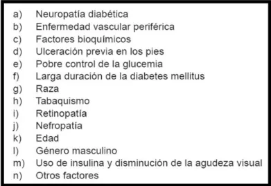 CUADRO D: PRINCIPALES FACTORES DE RIESGO EN LA ÚLCERA DEL PIE  DIABETICO 