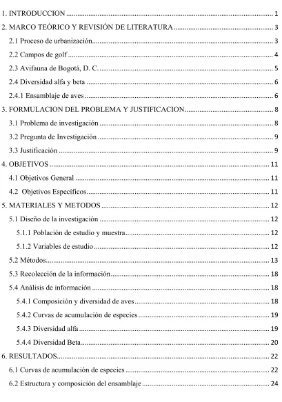 TABLA DE CONTENIDO 