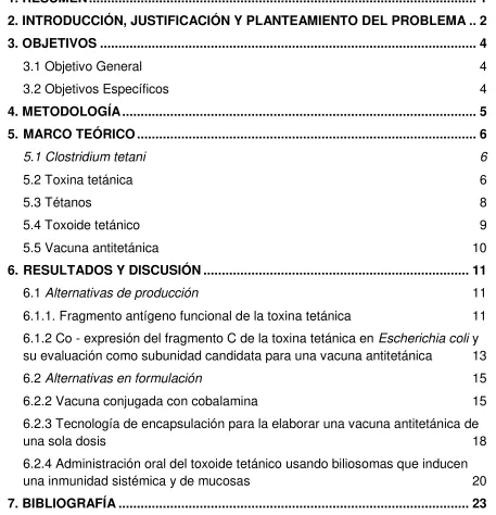 TABLA DE CONTENIDO 