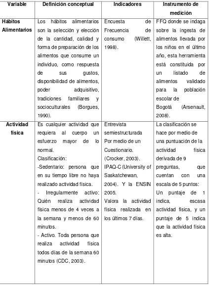 Tabla 2. Descripción y Operacionalización de las variables: (Maire, 2006) 