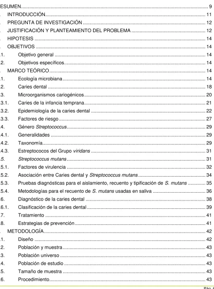 TABLA DE CONTENIDO 