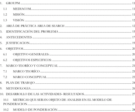 TABLA DE CONTENIDO 