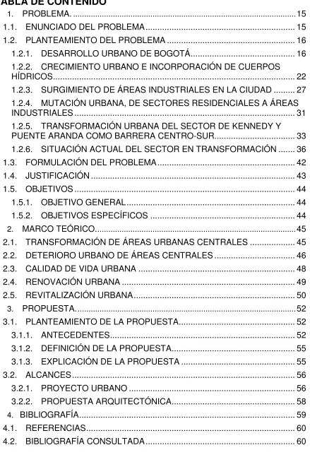 TABLA DE CONTENIDO 