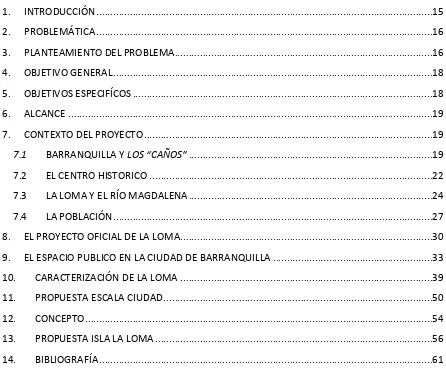 TABLA DE CONTENIDO  