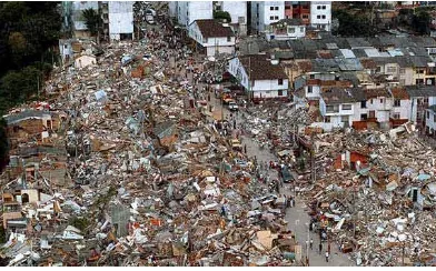 Fig 7. Iglesia después del  desastre terremoto 