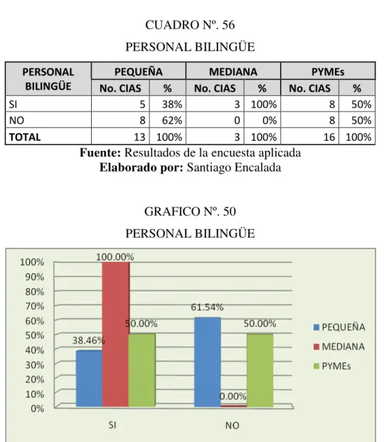 CUADRO Nº. 56  PERSONAL BILINGÜE  PERSONAL 