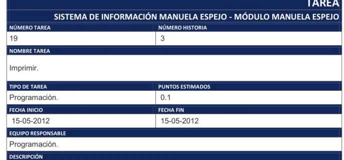 Tabla 2.34. Tarea de Ingeniería 19. 
