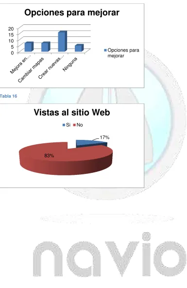 Tabla 15 Opciones para mejorar 