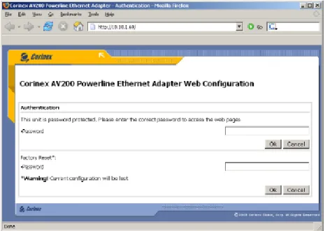 Fig. 2.31 Pagina de Authentication corinex 