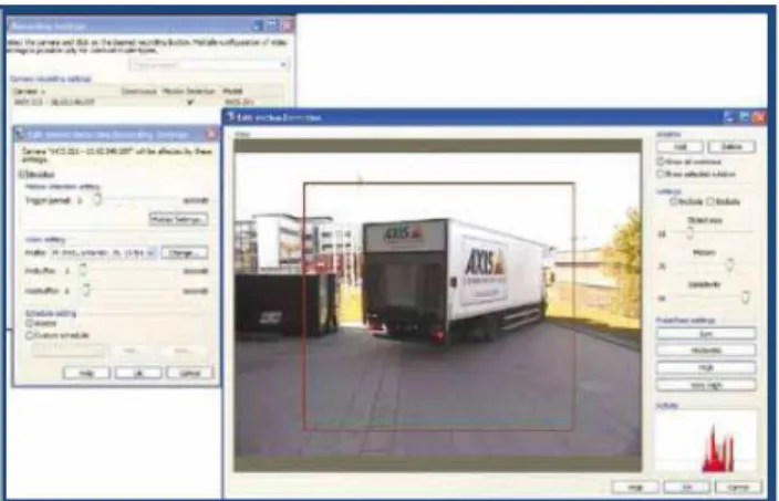 Figura 2.4 Detección de movimiento en el Sistema de Gestión de Video  (Blade, 2004) 