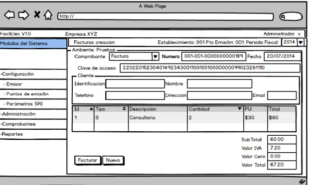 Figura 2.31 Interfaz Para Facturación