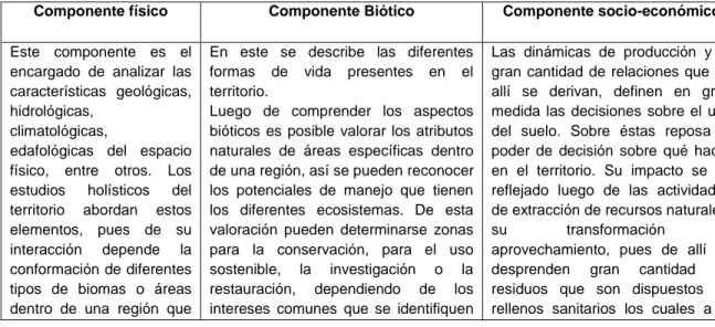 Tabla 3.Componentes que estructuran los EVA, adaptado de Delgado (2010). 