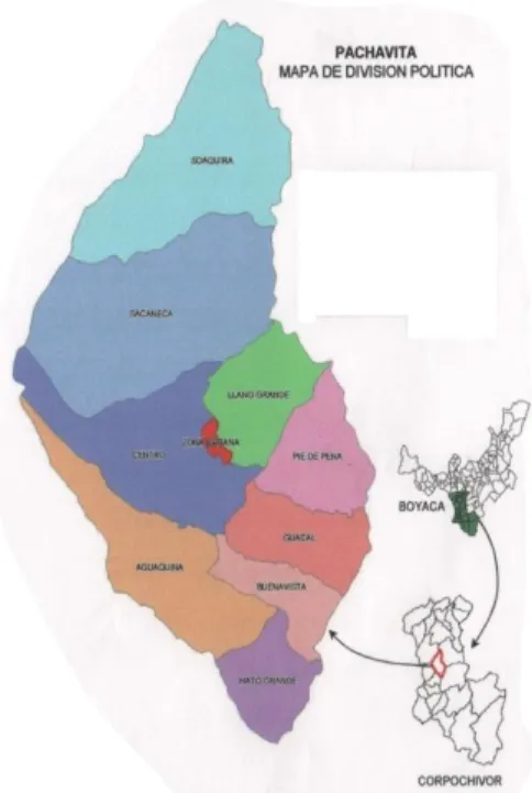 Figura 1. Mapa político del municipio de Pachavita Mapa político del municipio de Pachavita  