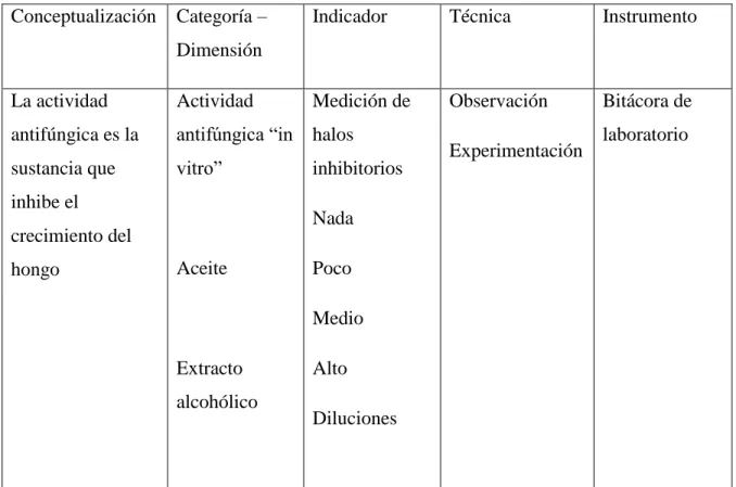 Tabla N° 3. Candida albicans. 