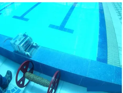 Figura 21. Robot submarino y carrete de Cable de conexión. 