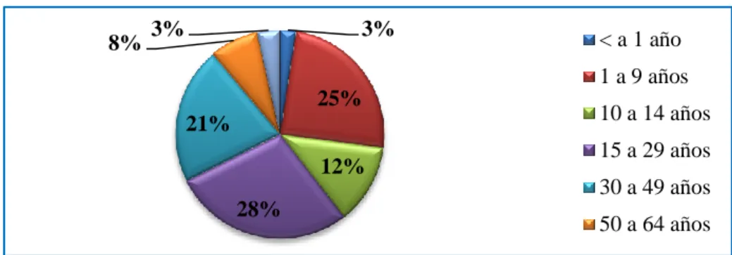 Gráfico 9 Distribución de la población por edad. 