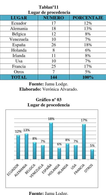 Gráfico nº 03  Lugar de procedencia 