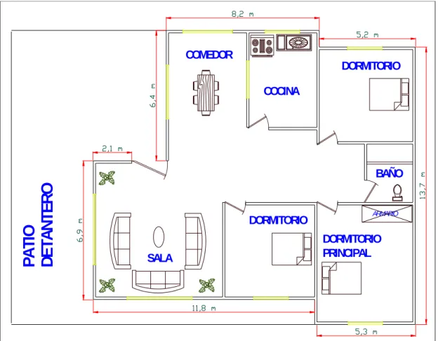 Figura 2.1: Plano estructural casa modelo 