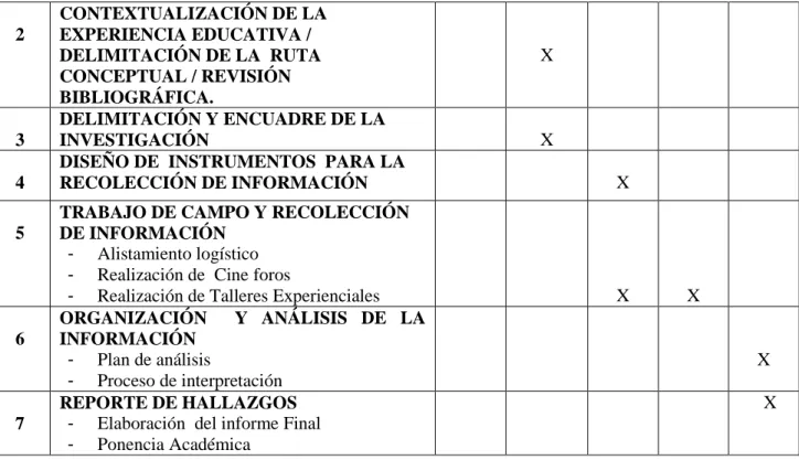 Tabla 4-Cronograma de proceso 