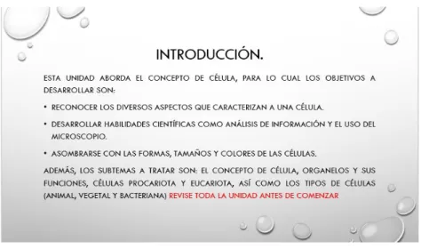 Figura 2: Introducción de unidad experimental. 