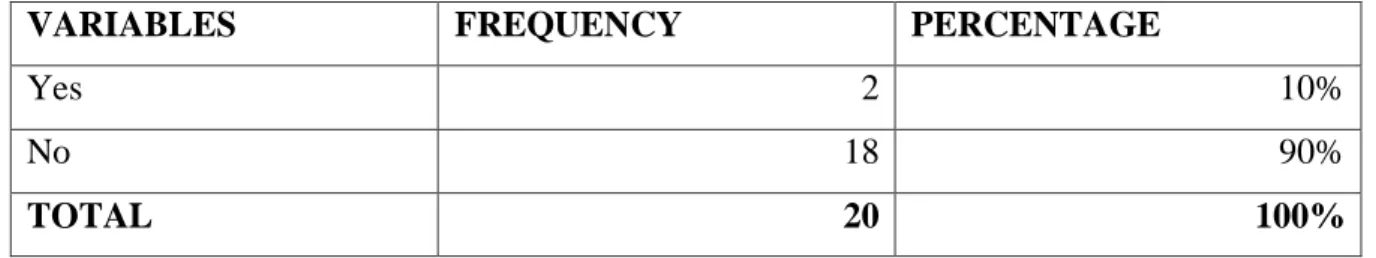 Table N° 10  Participation Opportunities 