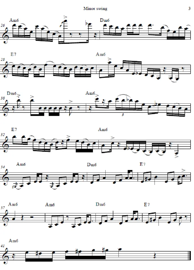 Ilustración 8. Transcripción Minor swing pag. 3. 
