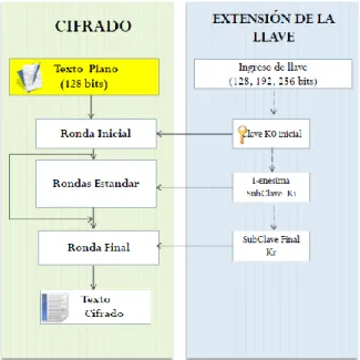 Figura 1.13. Proceso de codificación con AES [29]. 