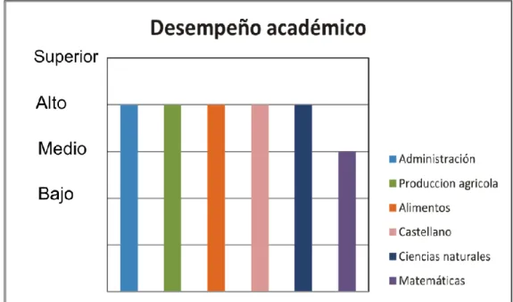 Figura 10. Desempeño académico de la unidad de muestra. 