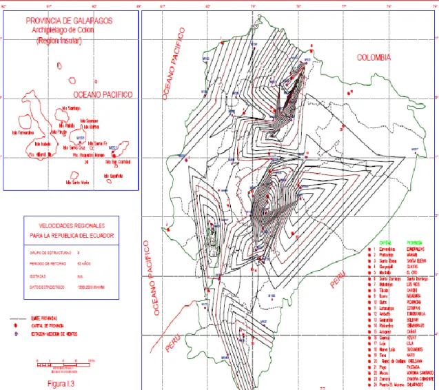 Figura 3. 2 Mapa de Isotacas del Ecuador 28
