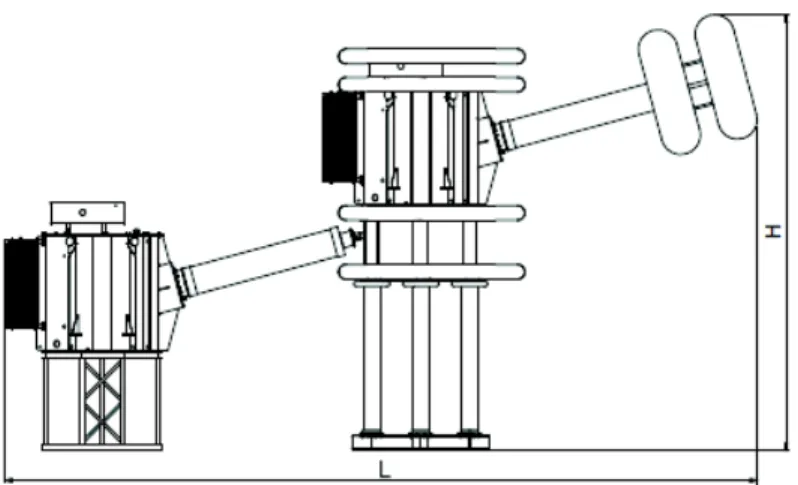Figura 4.11. Transformador de prueba tipo PEO. HIGH VOLT  