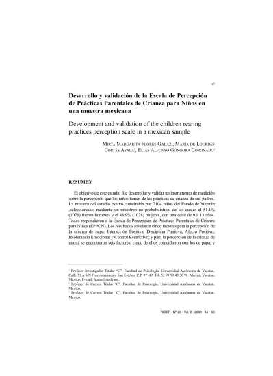 Desarrollo Y Validación De La Escala De Percepción De Prácticas